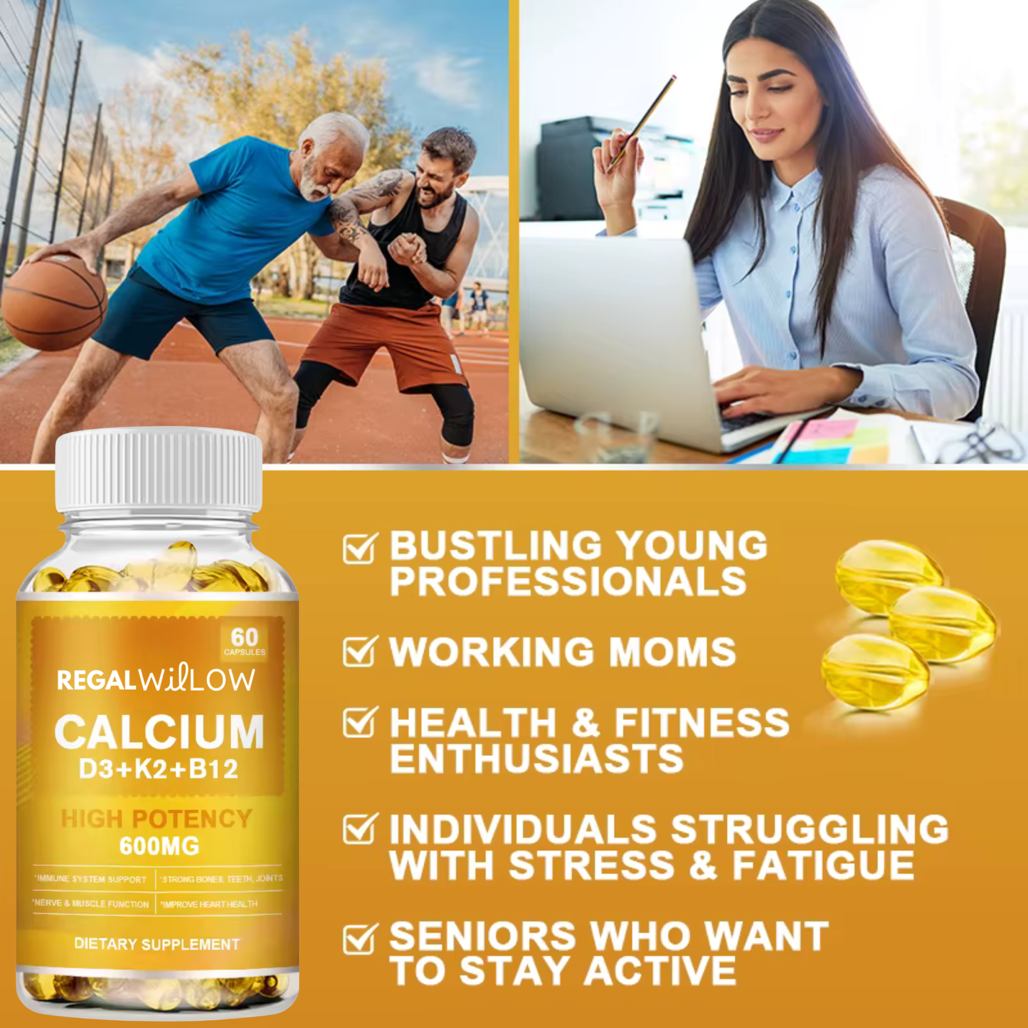 Regal Willow™ Calcium (Vitamin D3 + K2 + B12)