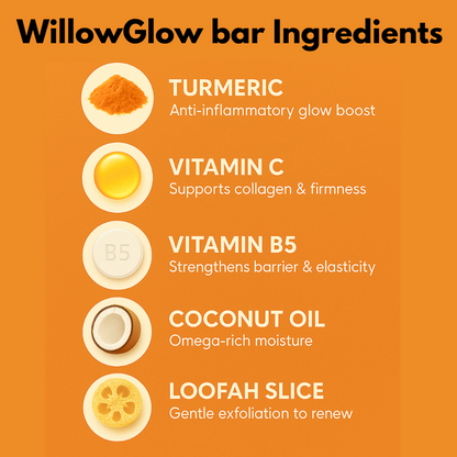 Loofah WillowGlow Bar (Turmeric + Vitamin C + Vitamin B5)